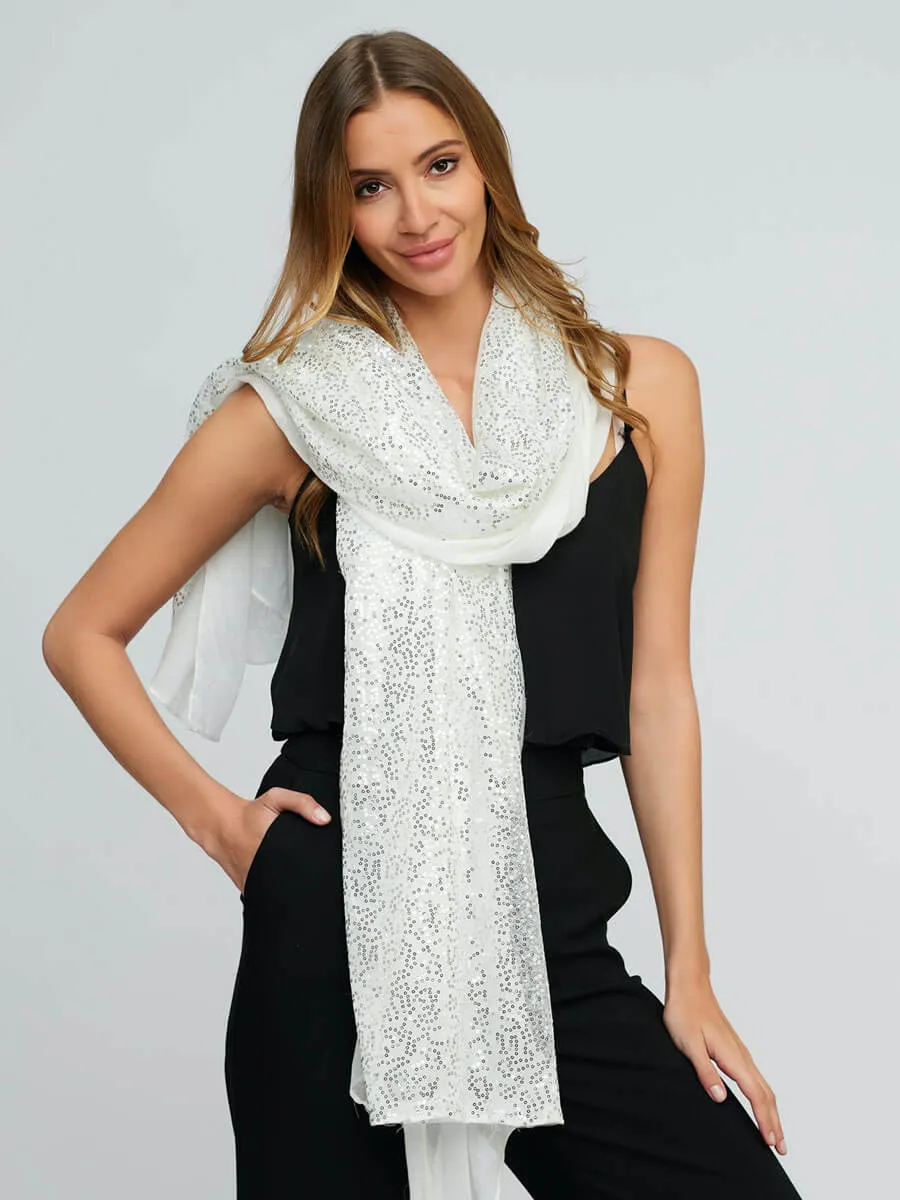 Chrystal Scarf in White