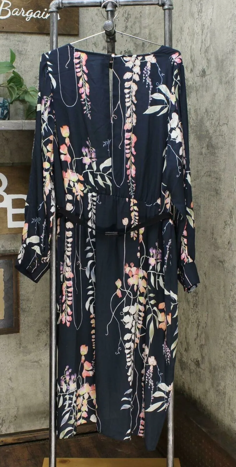 City Chic Trendy Plus Size Floral Vine Dress Navy XL (22W)