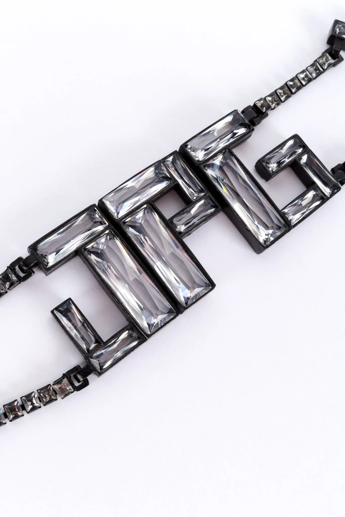 Clear Baguette Crystal Logo Belt