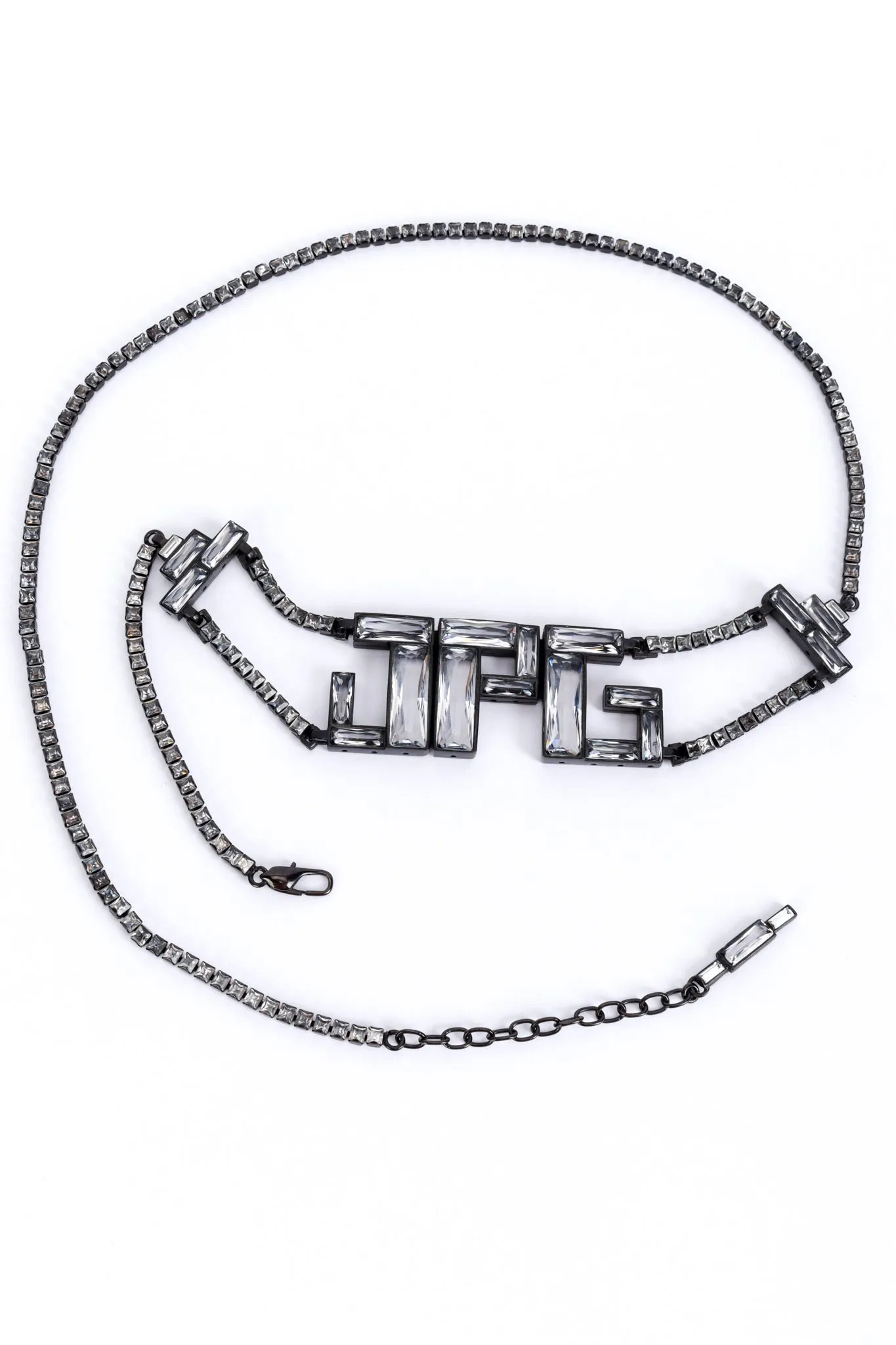 Clear Baguette Crystal Logo Belt