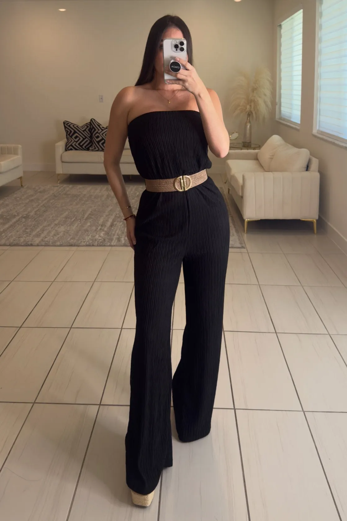 Coastal Allure Black Jumpsuit