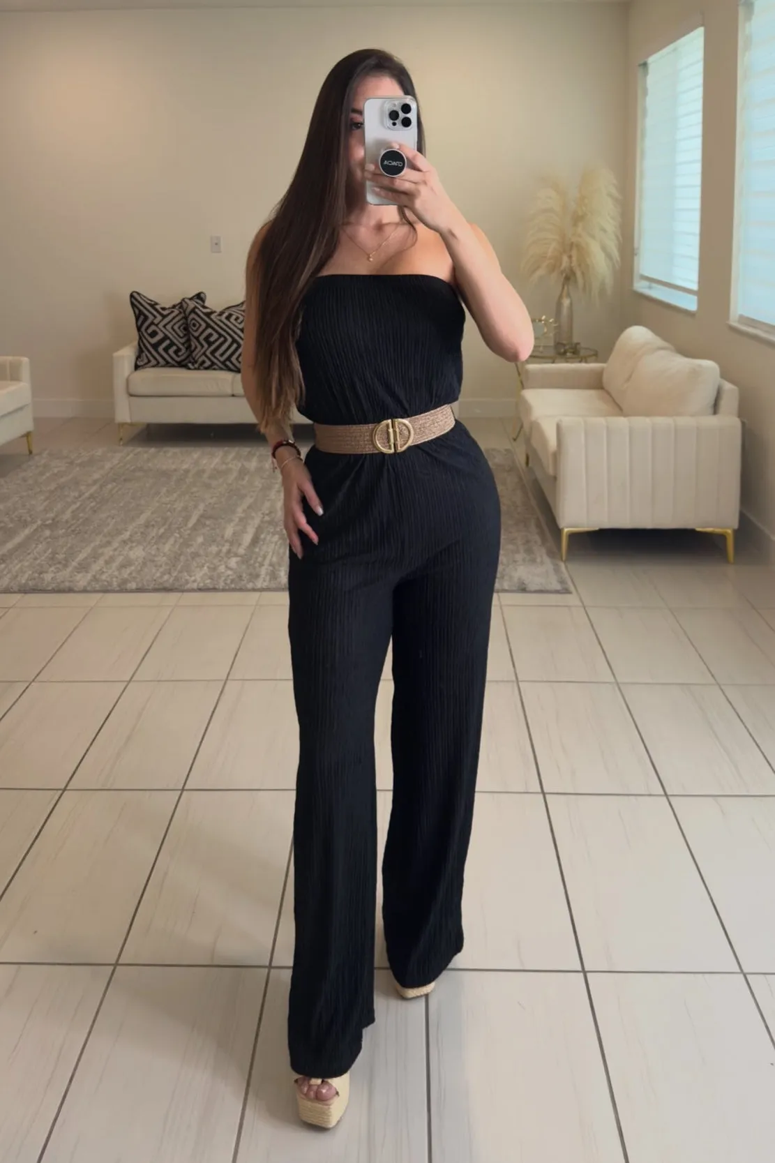 Coastal Allure Black Jumpsuit