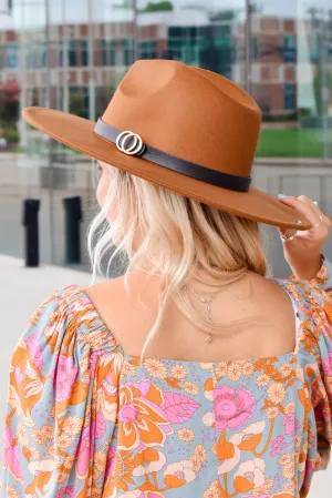 Cognac Double Circle Band Hat