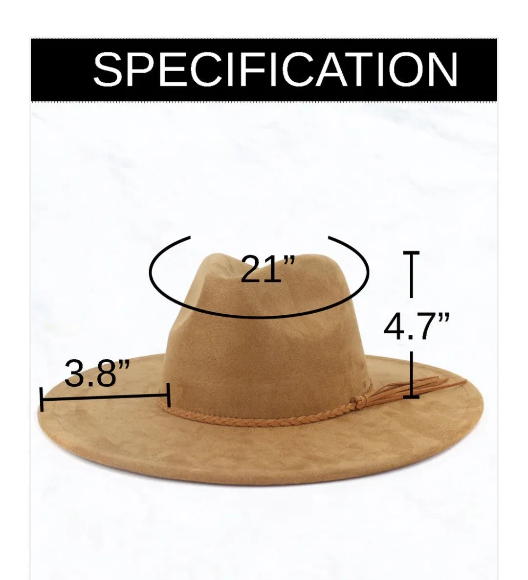 Cognac w/ Turq Slab Leather Band   Choice of Boho Hat 985r