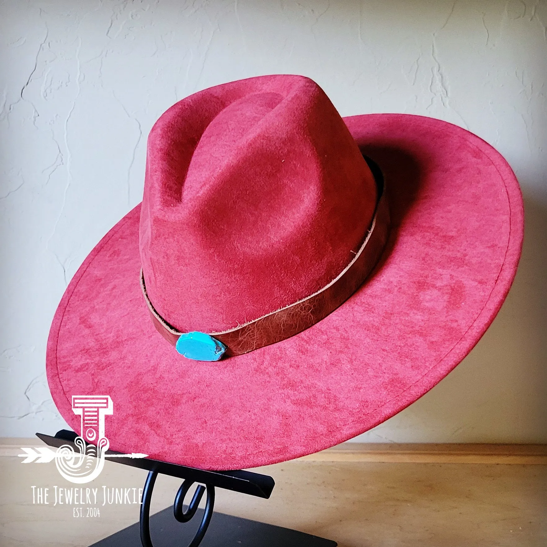 Cognac w/ Turq Slab Leather Band   Choice of Boho Hat 985r