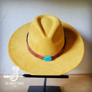 Cognac w/ Turq Slab Leather Band   Choice of Boho Hat 985r