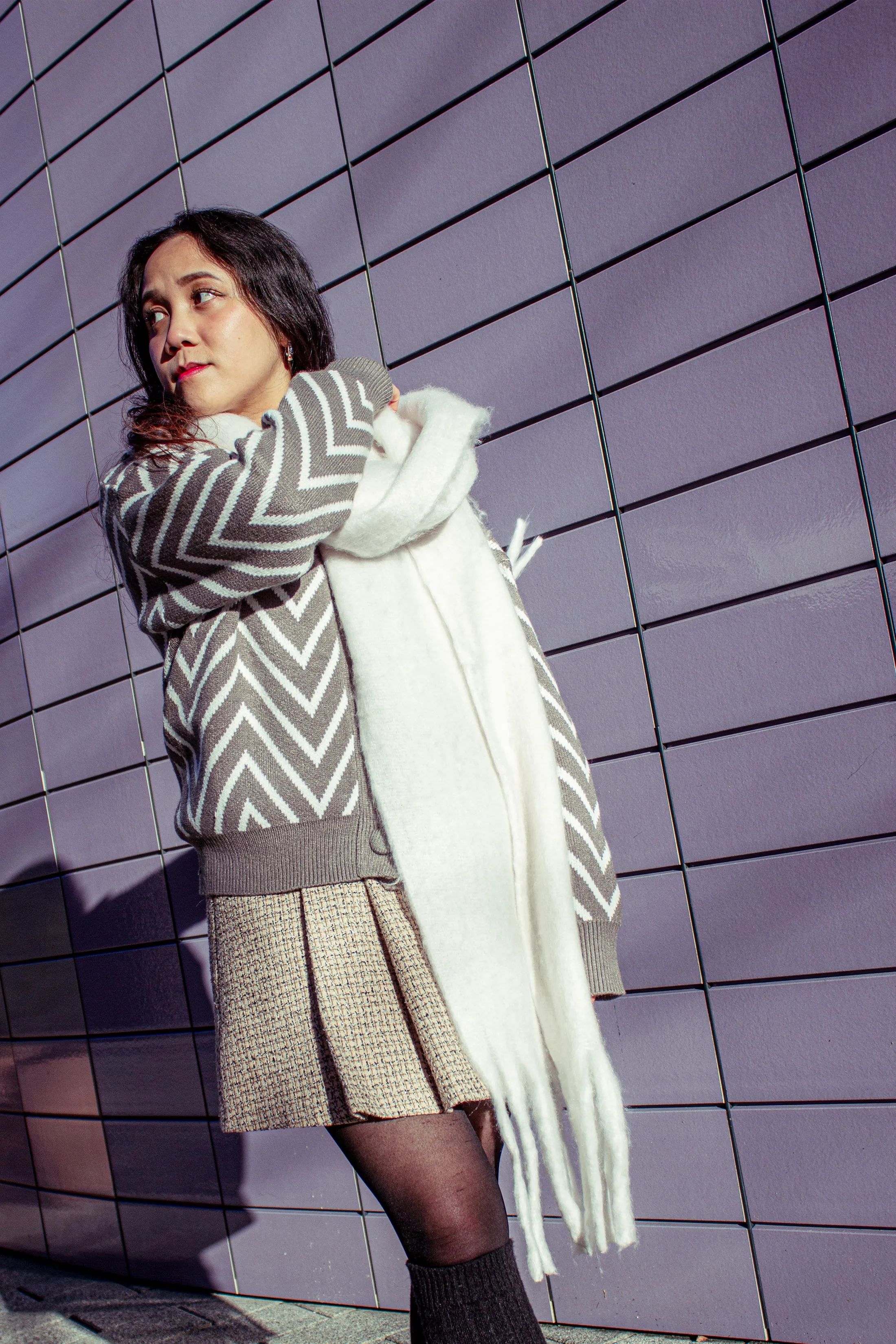 Colour Block Warm Wrap Scarf