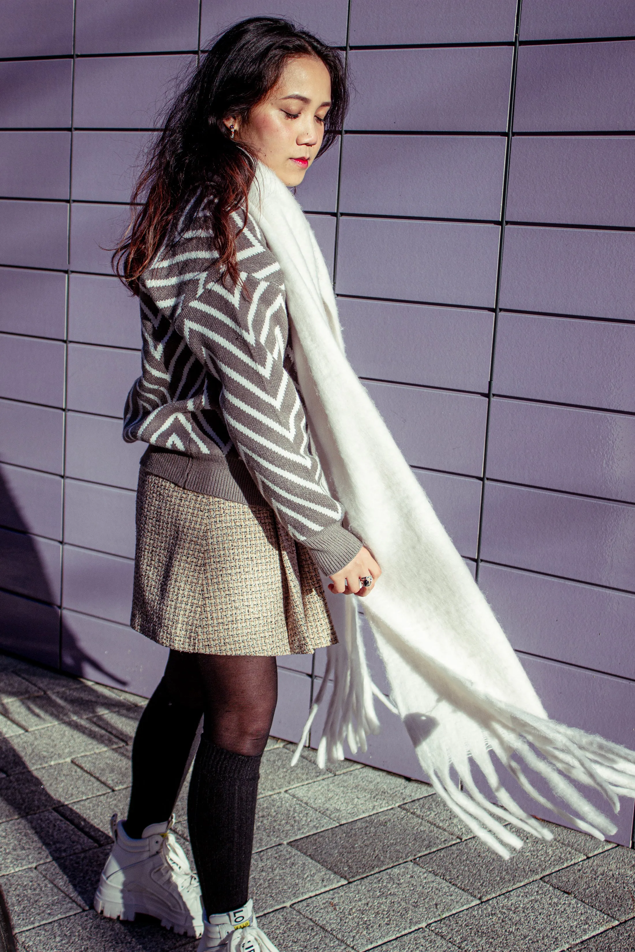 Colour Block Warm Wrap Scarf