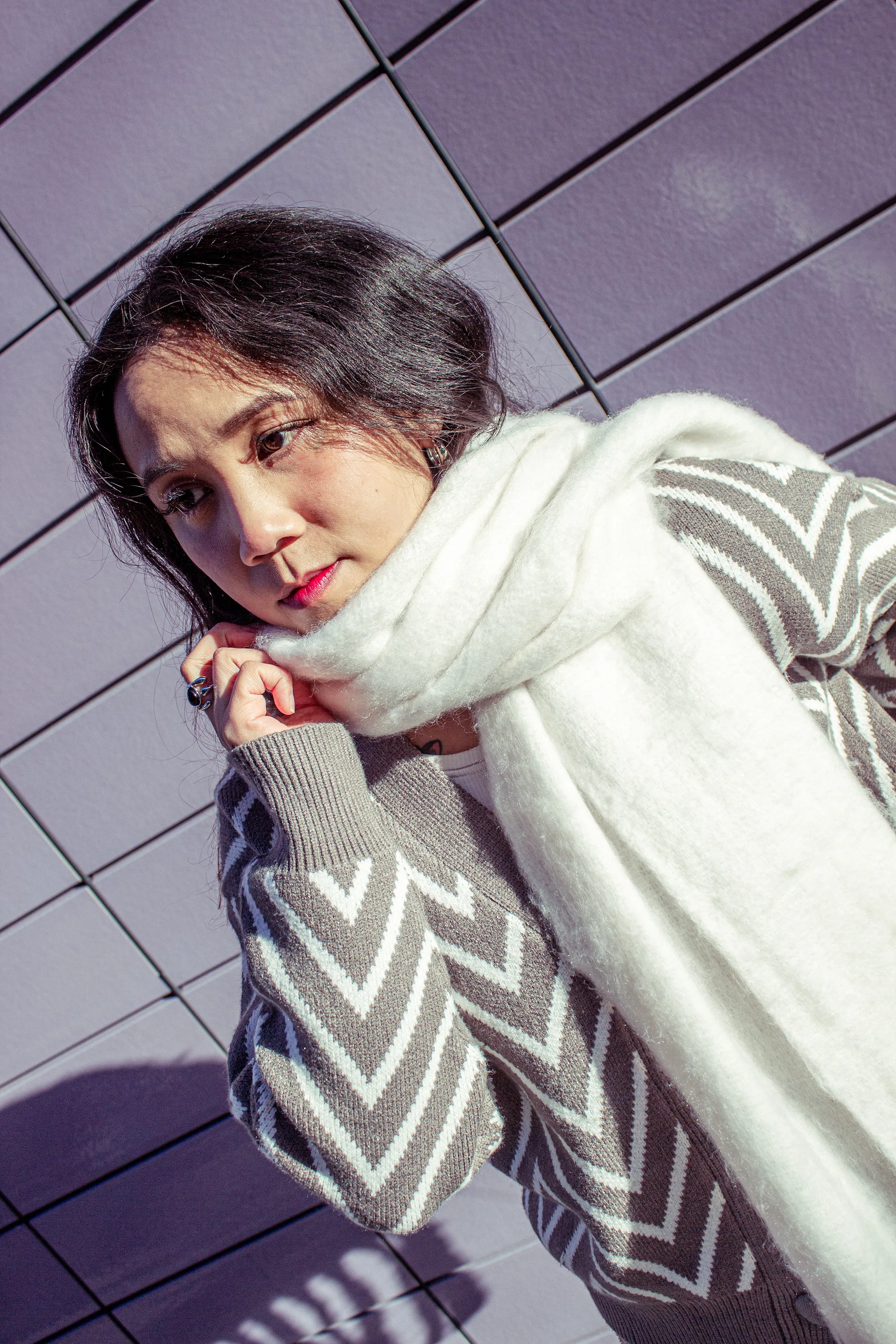 Colour Block Warm Wrap Scarf