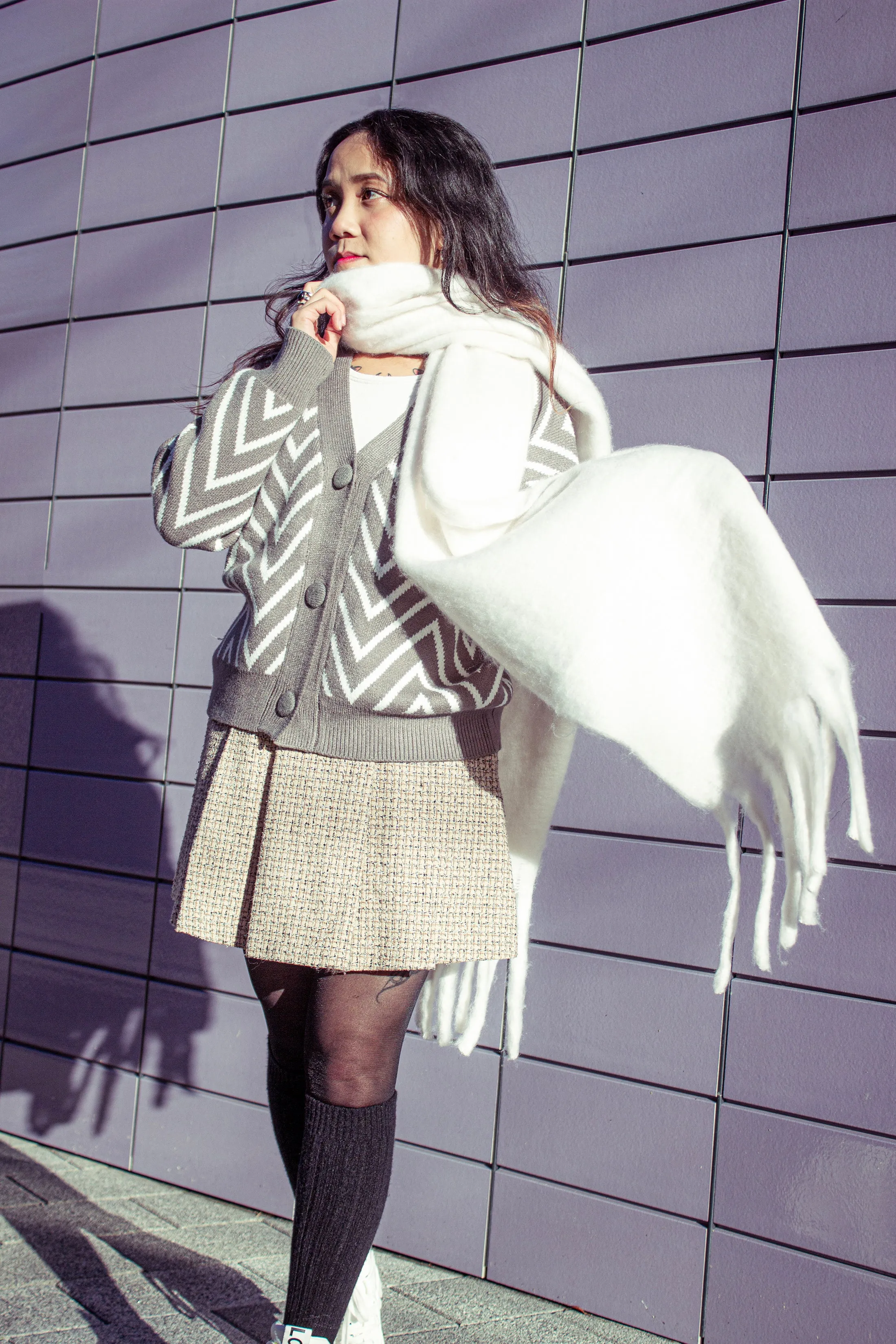 Colour Block Warm Wrap Scarf