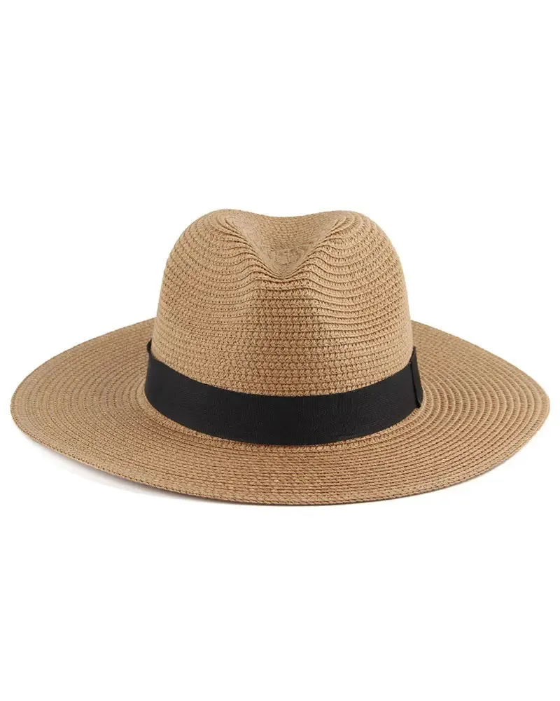 Contrast Tape Straw Hat