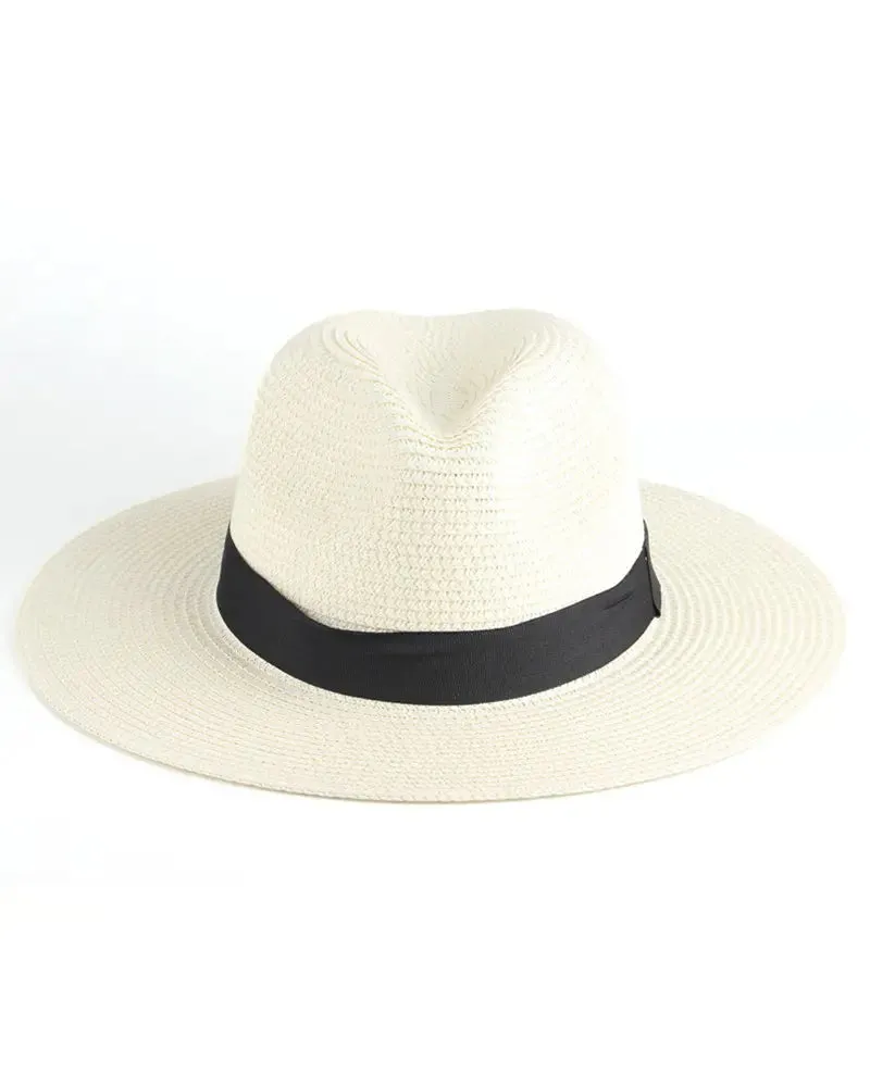 Contrast Tape Straw Hat