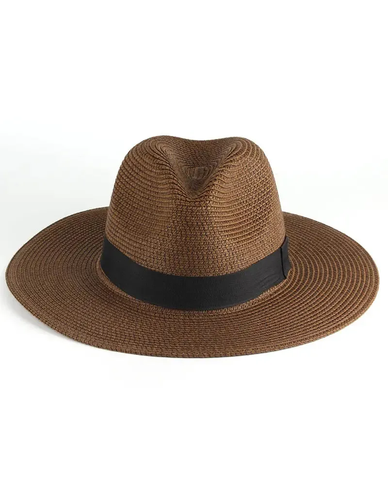 Contrast Tape Straw Hat