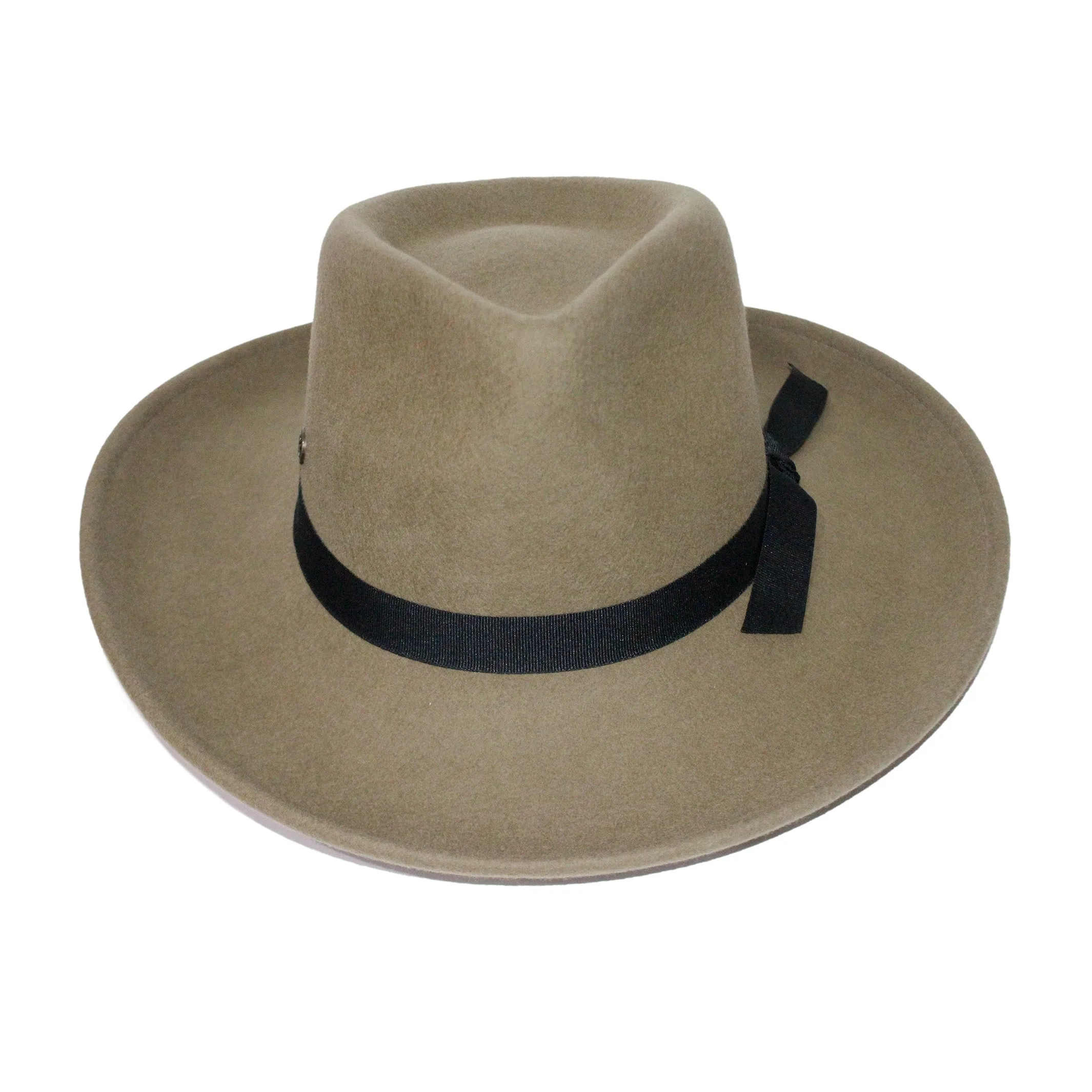 Cora Felt Fedora Hat - Khaki