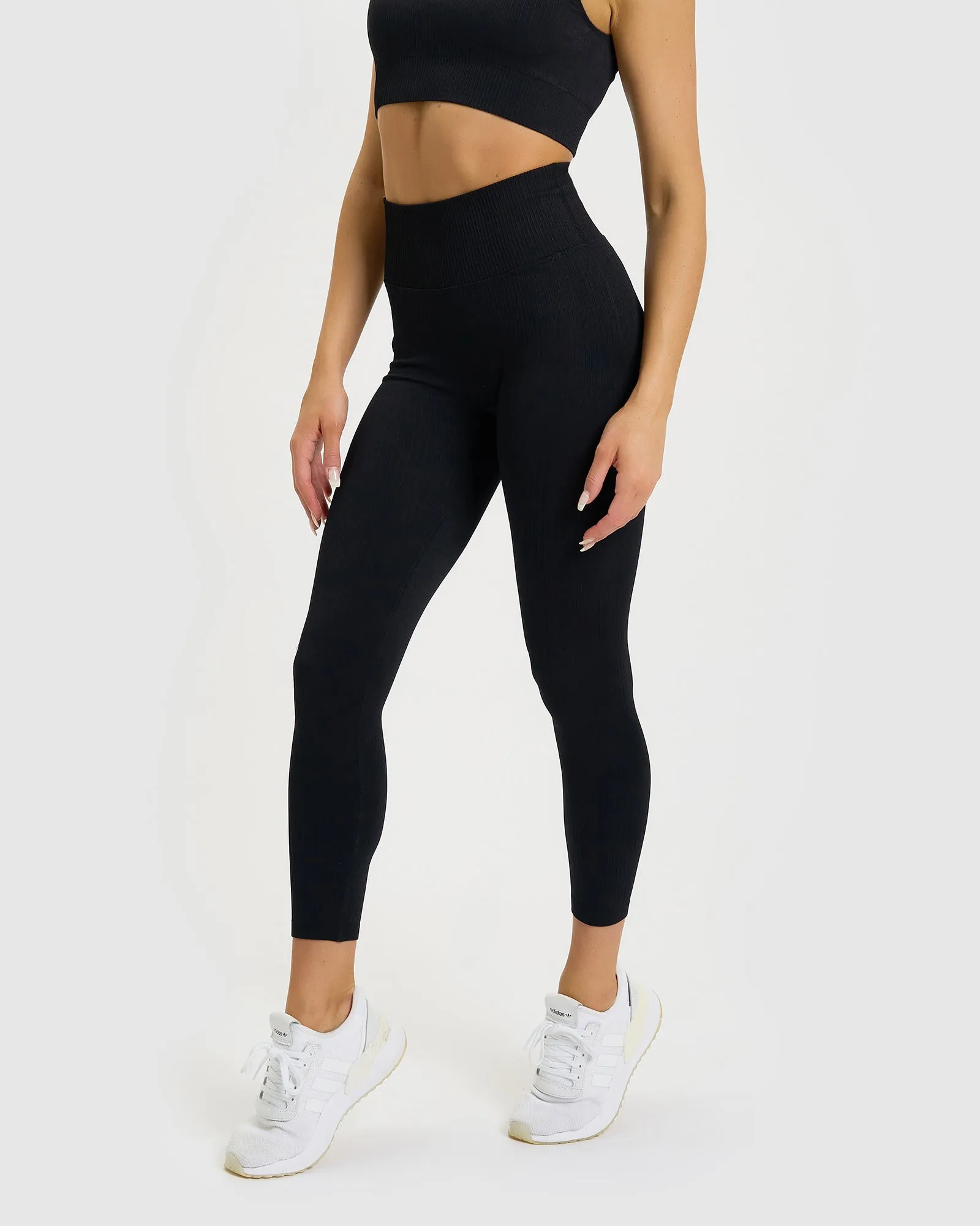 Core Trainer Tessa Ribbed Tights Black