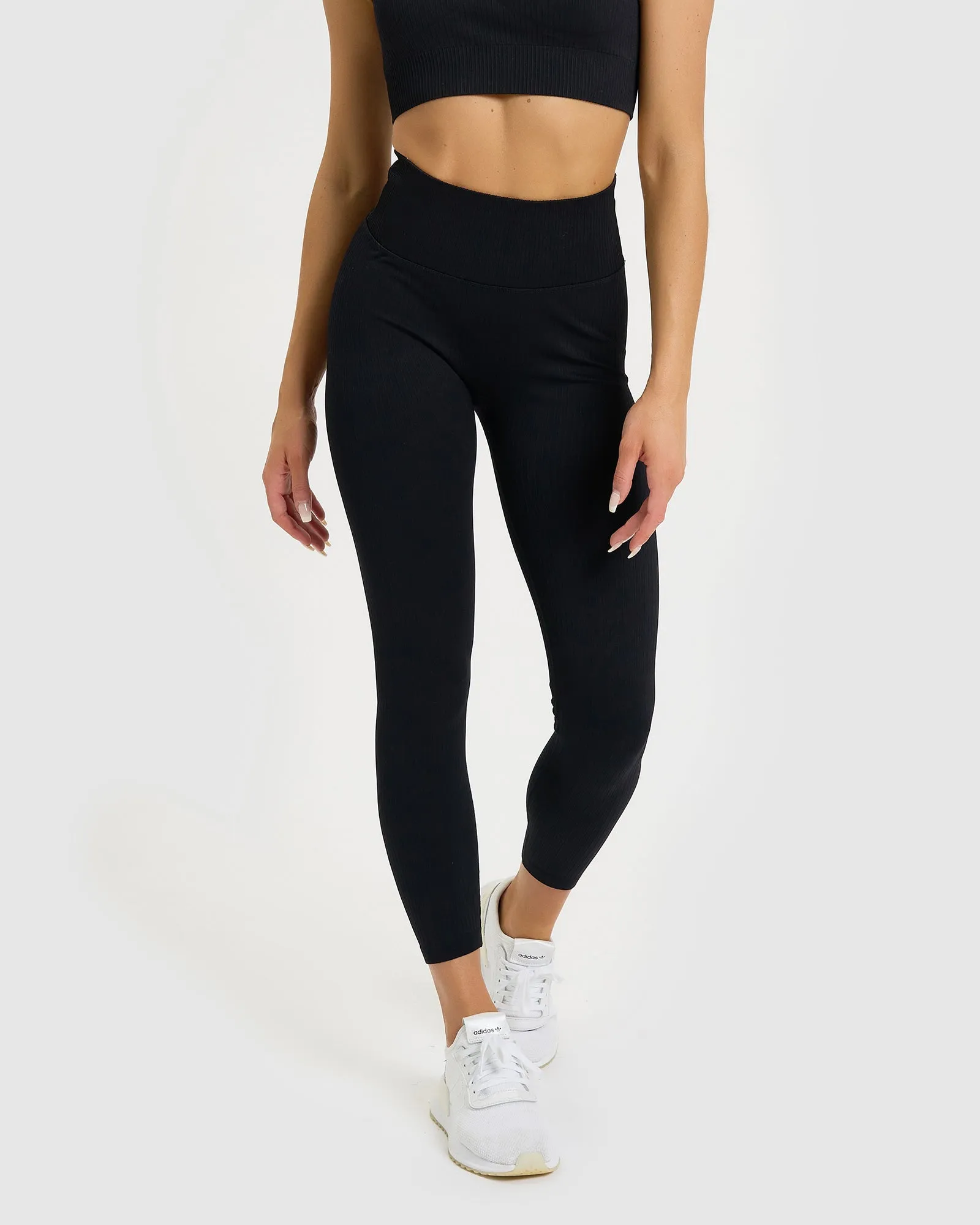Core Trainer Tessa Ribbed Tights Black