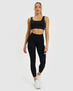 Core Trainer Tessa Ribbed Tights Black