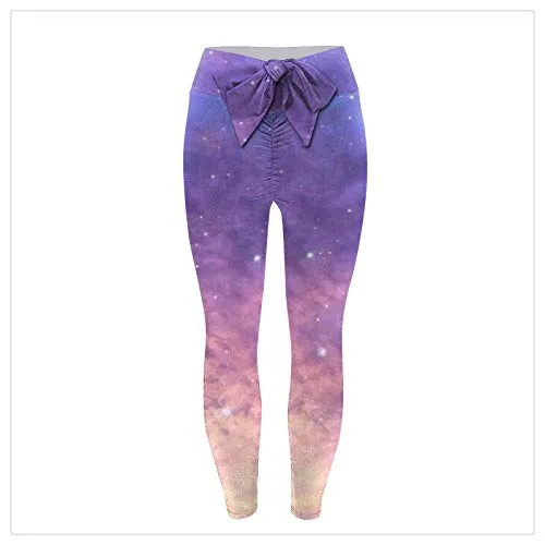 Cotonie Famous TikTok Leggings, High Waist Hip Butt Lift Yoga Pants for Women, Bow Tie Butt Lifting Workout Running Tights Stretch Tight (N, XL)
