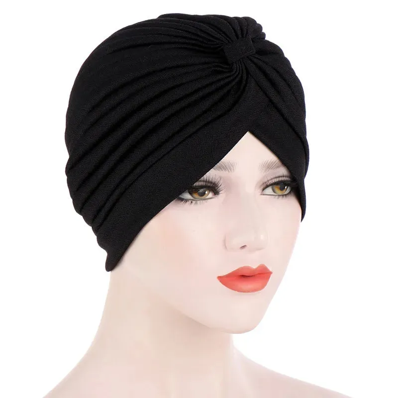 cotton solid folds pearl muslim turban scarf  women islamic inner hijab caps Arab wrap head
