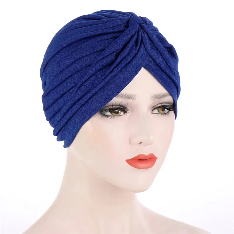 cotton solid folds pearl muslim turban scarf  women islamic inner hijab caps Arab wrap head