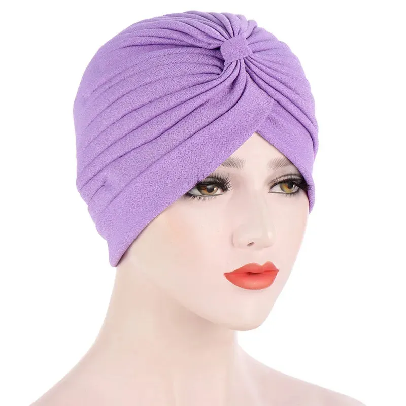 cotton solid folds pearl muslim turban scarf  women islamic inner hijab caps Arab wrap head