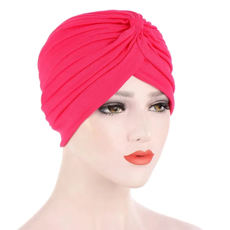 cotton solid folds pearl muslim turban scarf  women islamic inner hijab caps Arab wrap head