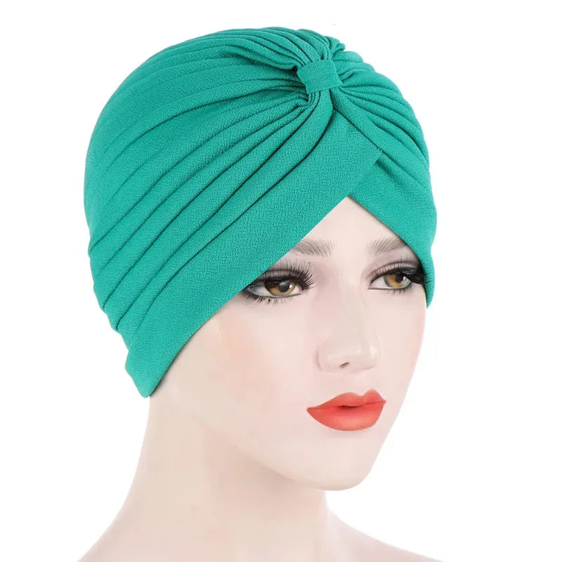 cotton solid folds pearl muslim turban scarf  women islamic inner hijab caps Arab wrap head