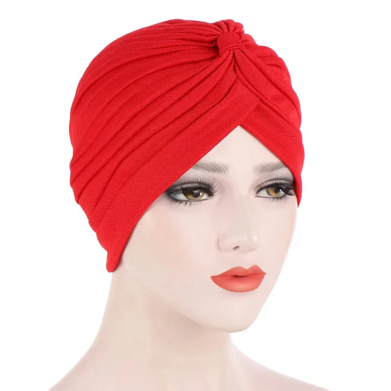 cotton solid folds pearl muslim turban scarf  women islamic inner hijab caps Arab wrap head
