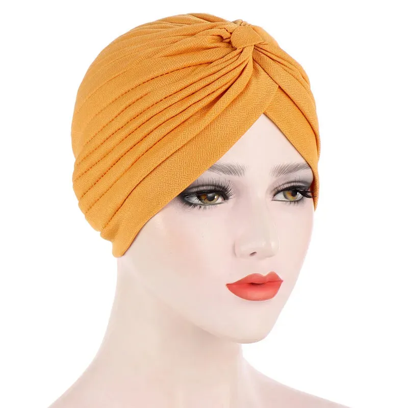 cotton solid folds pearl muslim turban scarf  women islamic inner hijab caps Arab wrap head
