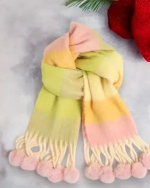 Cozy Pastel Pom-Pom Scarf S-8
