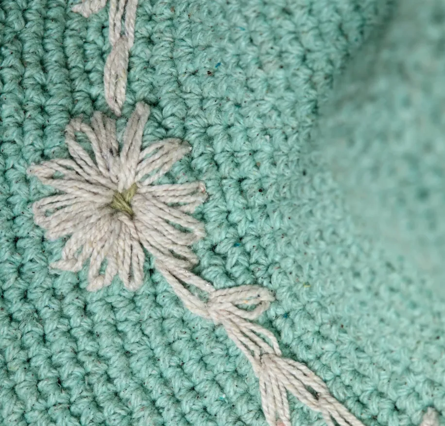 Crochet Fleur Natural Sun Hat UPF 35