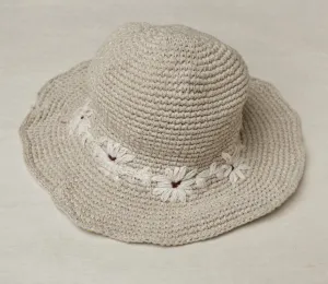 Crochet Fleur Natural Sun Hat UPF 35