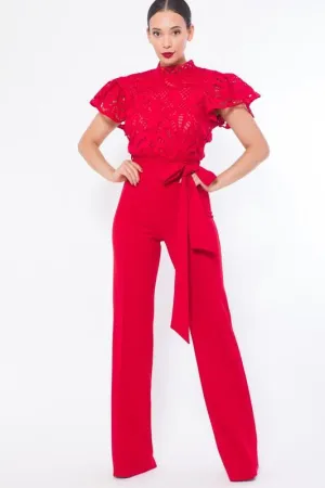 CROCHET TOP FASHION JUMPSUIT