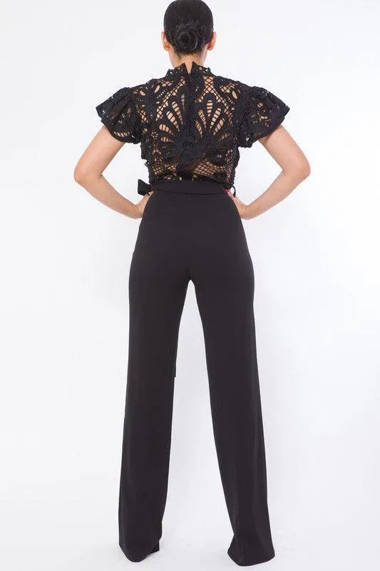 CROCHET TOP FASHION JUMPSUIT