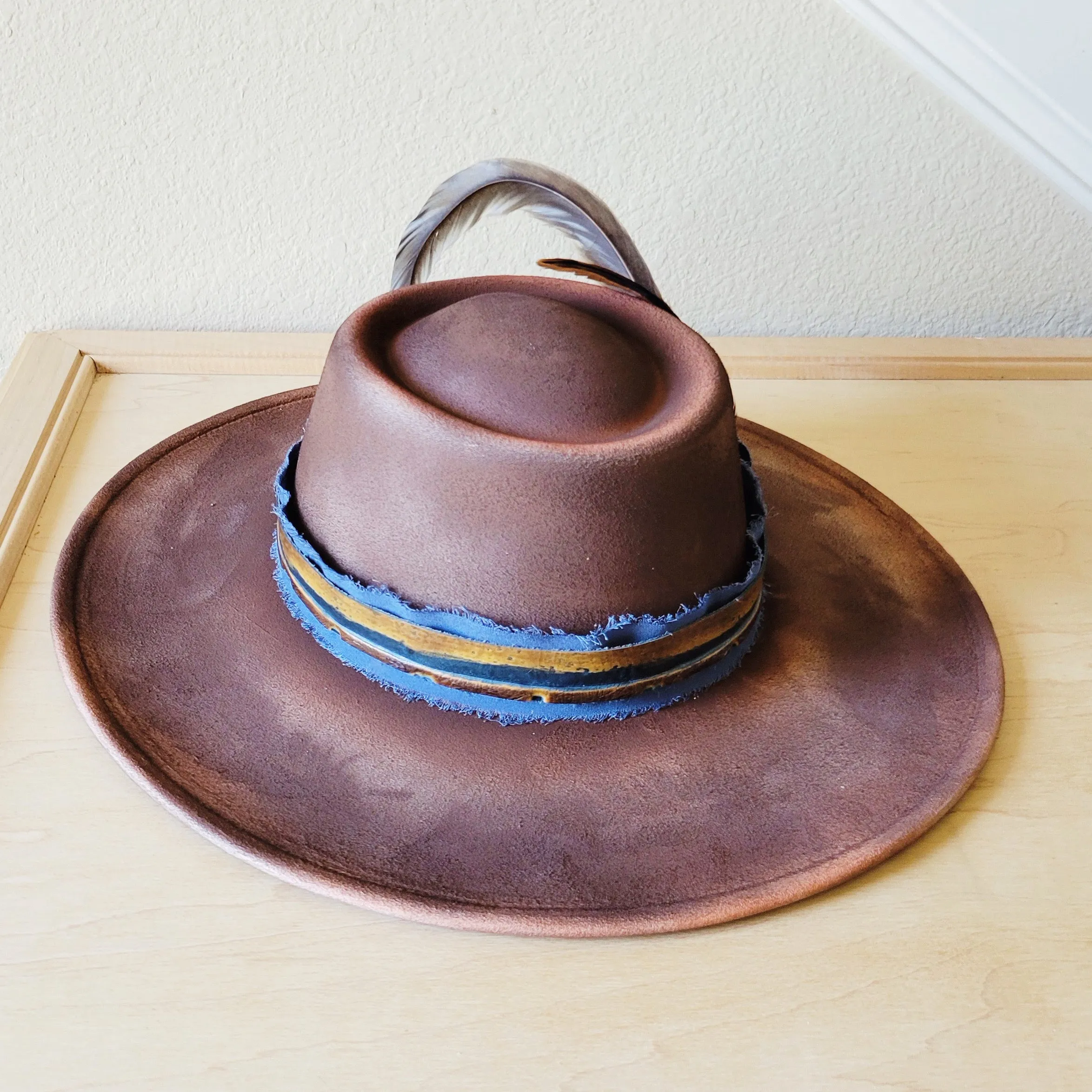 CUSTOM Hand-Painted Branded Cowgirl Western Boho Hat A68