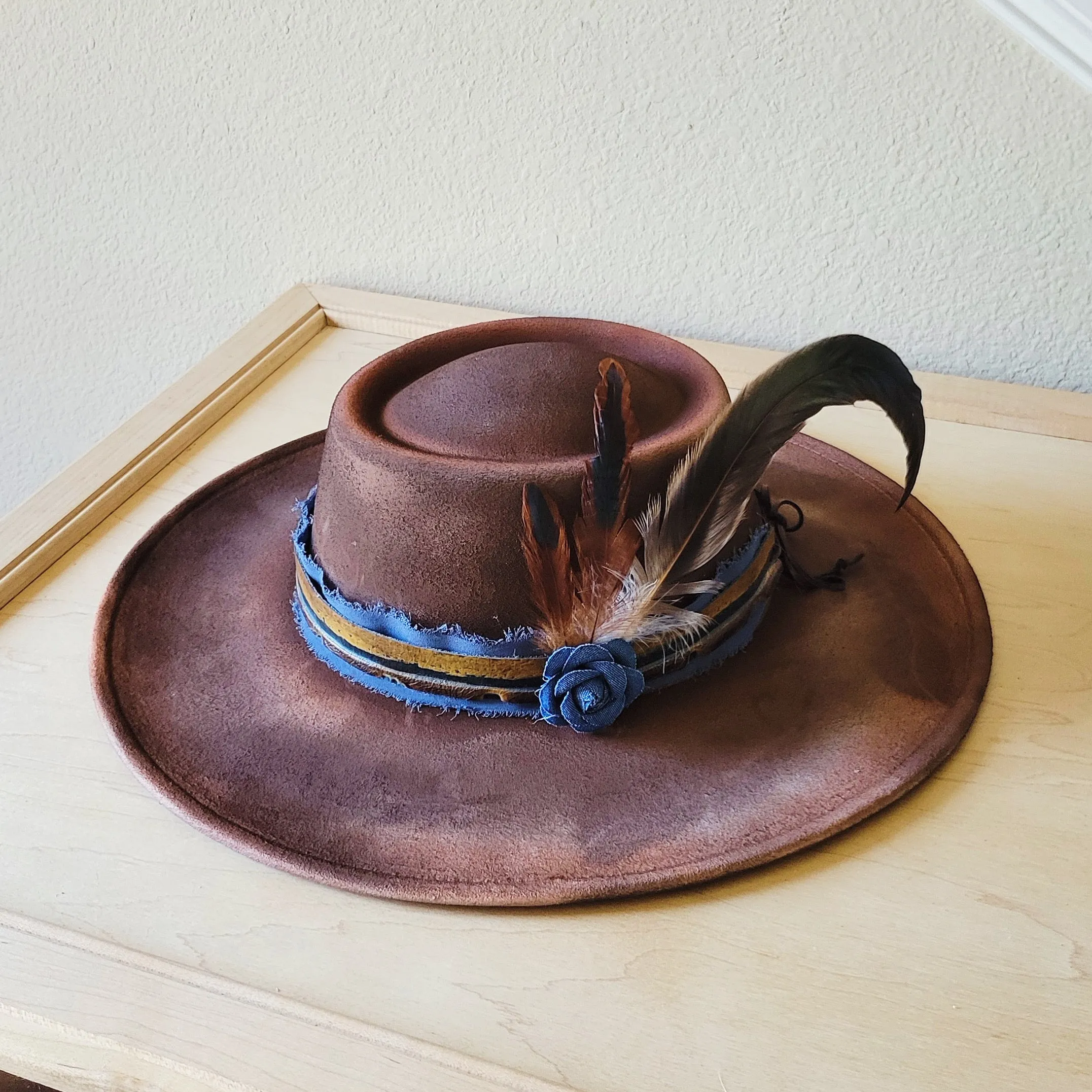CUSTOM Hand-Painted Branded Cowgirl Western Boho Hat A68