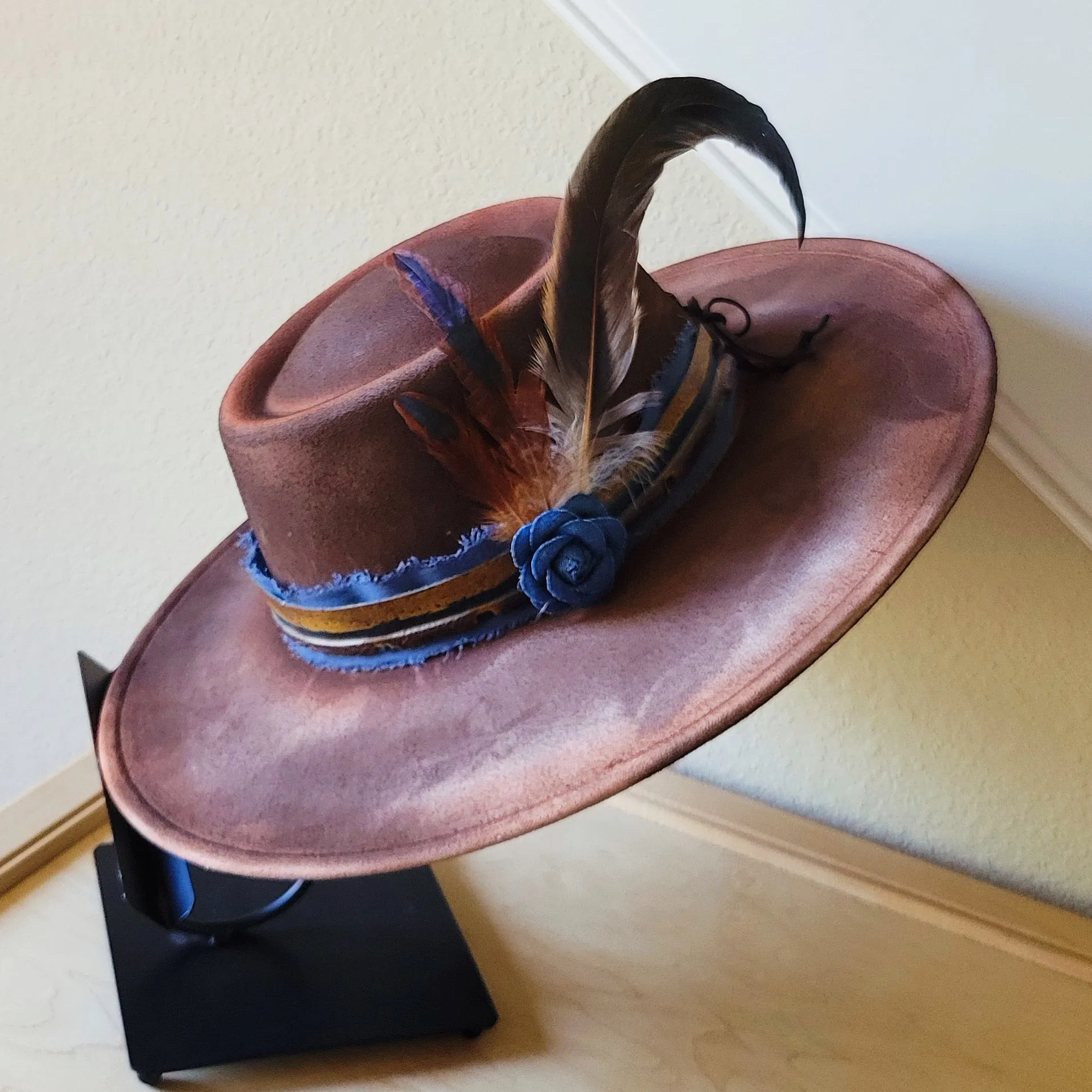 CUSTOM Hand-Painted Branded Cowgirl Western Boho Hat A68