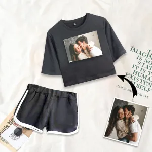 Custom Women's Sportswear Cropped T-shirt & Shorts Set Kids' Activewear