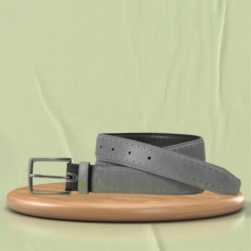 Customized Men's Wallet and Belt - Grey