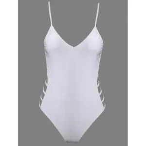 Cut Out Strappy Bodysuit - White 2xl