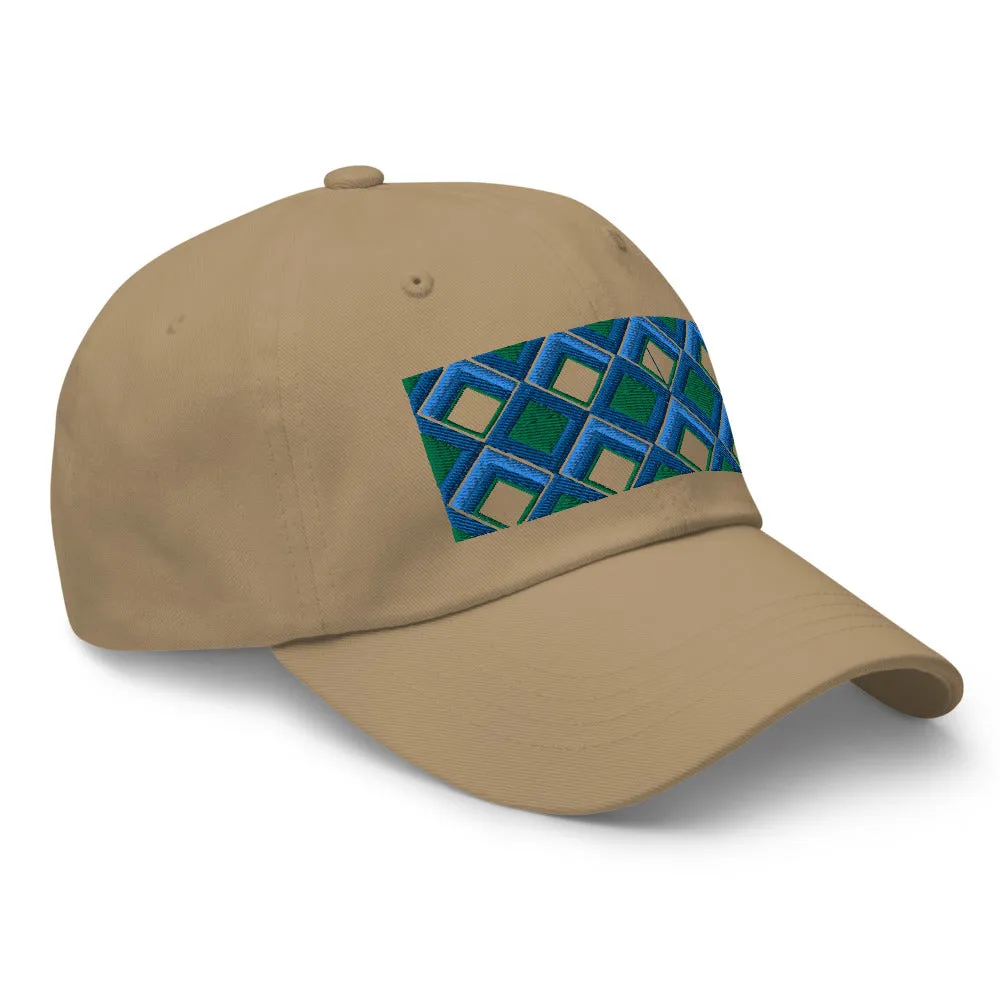 Dad Hat | 60s Blue Diamonds | Geometric Glam