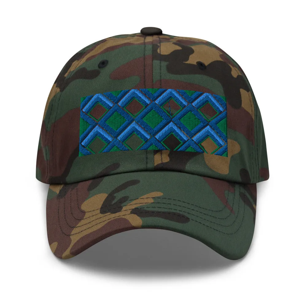 Dad Hat | 60s Blue Diamonds | Geometric Glam