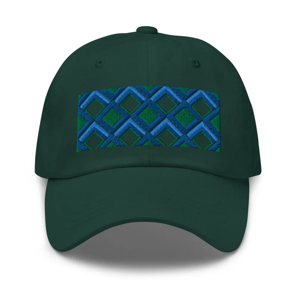 Dad Hat | 60s Blue Diamonds | Geometric Glam
