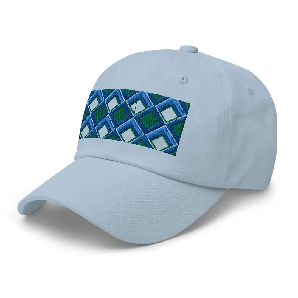 Dad Hat | 60s Blue Diamonds | Geometric Glam