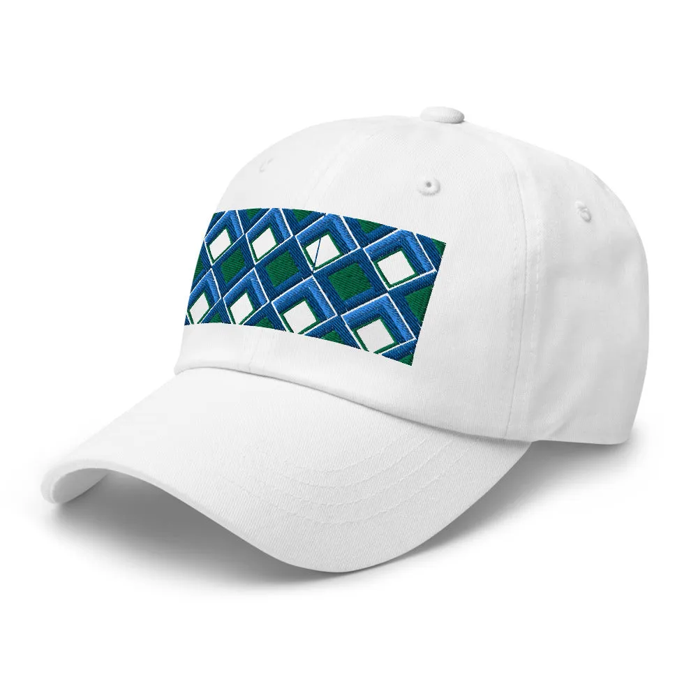 Dad Hat | 60s Blue Diamonds | Geometric Glam
