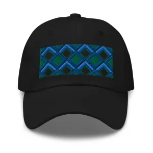 Dad Hat | 60s Blue Diamonds | Geometric Glam