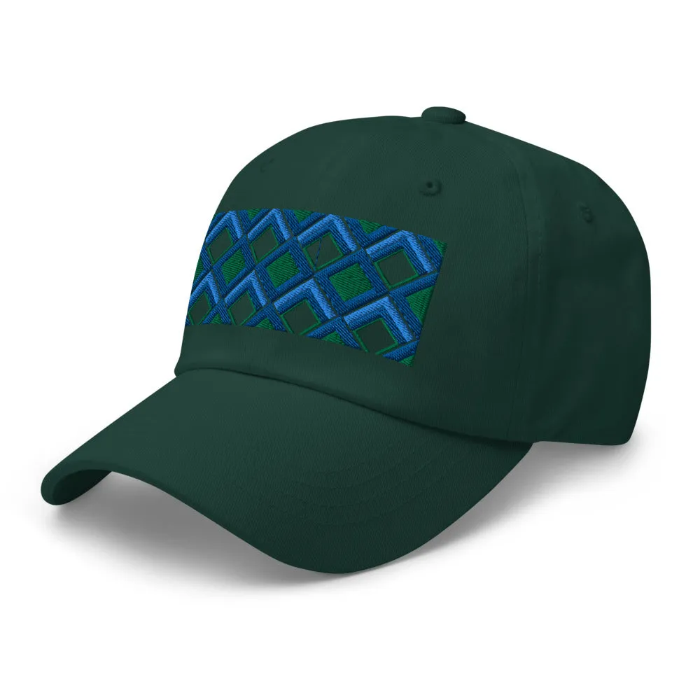 Dad Hat | 60s Blue Diamonds | Geometric Glam