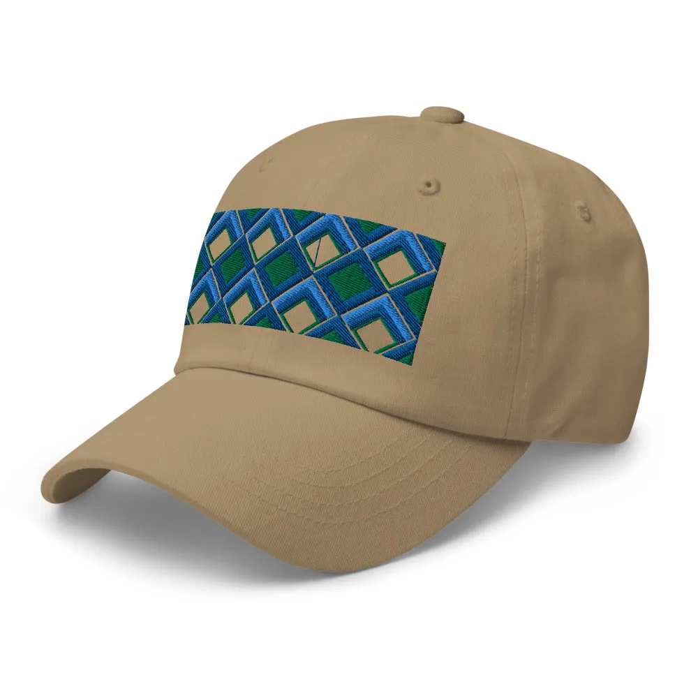 Dad Hat | 60s Blue Diamonds | Geometric Glam