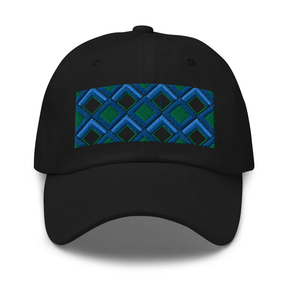 Dad Hat | 60s Blue Diamonds | Geometric Glam