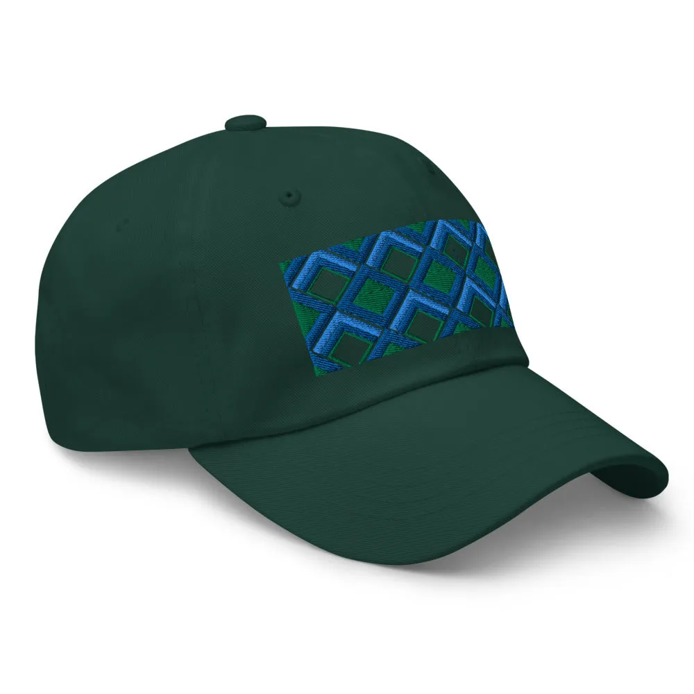Dad Hat | 60s Blue Diamonds | Geometric Glam